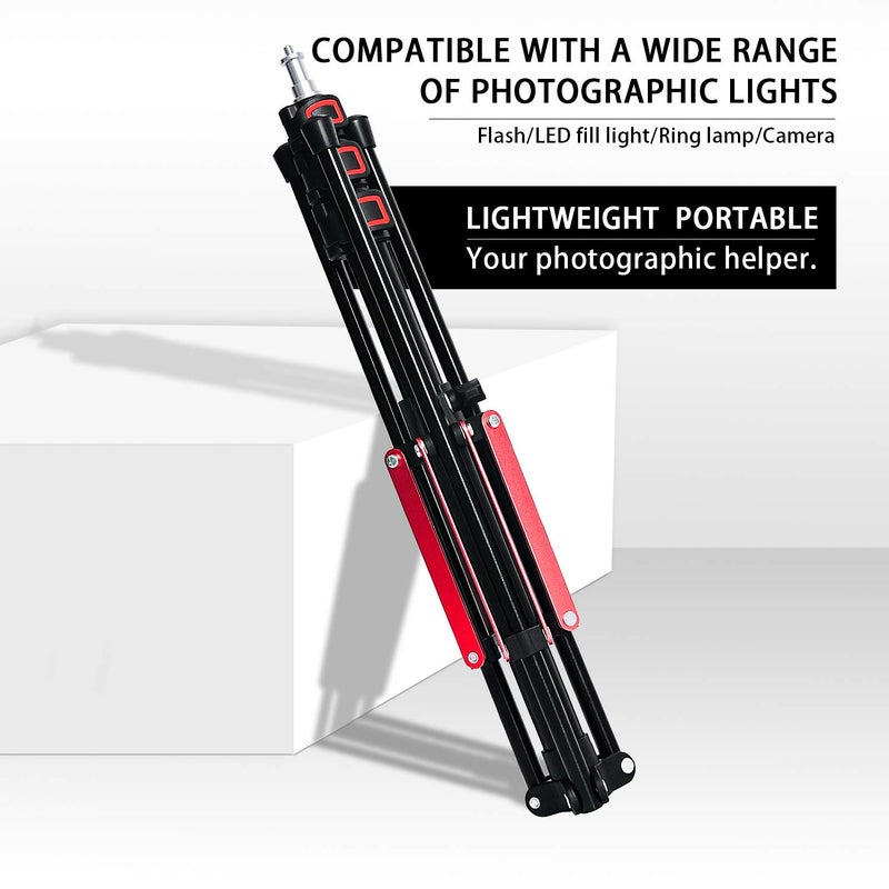 FOSOTO Photography 75" Light Stand Super Lightweight Aluminum Alloy Tripod Light Stand Reverse Legs for Ring Lights Relfectors Softboxes Umbrellas Backgrounds Video Studio with Carry Bag - Image 4